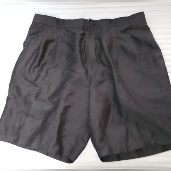 KENSONEX Ramie Silk Peated Shorts Mens 38 Waist 10" Inseam - Picture 2 of 6